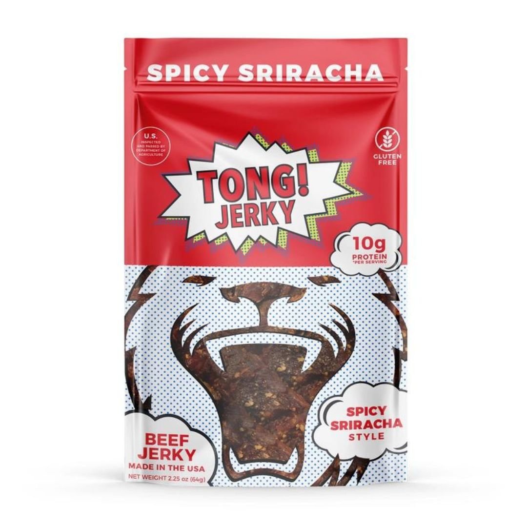 Tong Jerky's Spicy Sriracha Premium Beef Jerky Tong Jerky